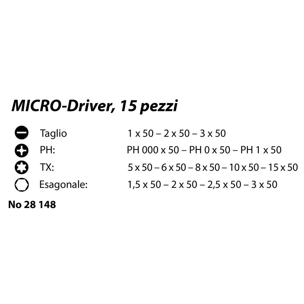 Proxxon 28148 - MICRO-Driver 15 pezzi