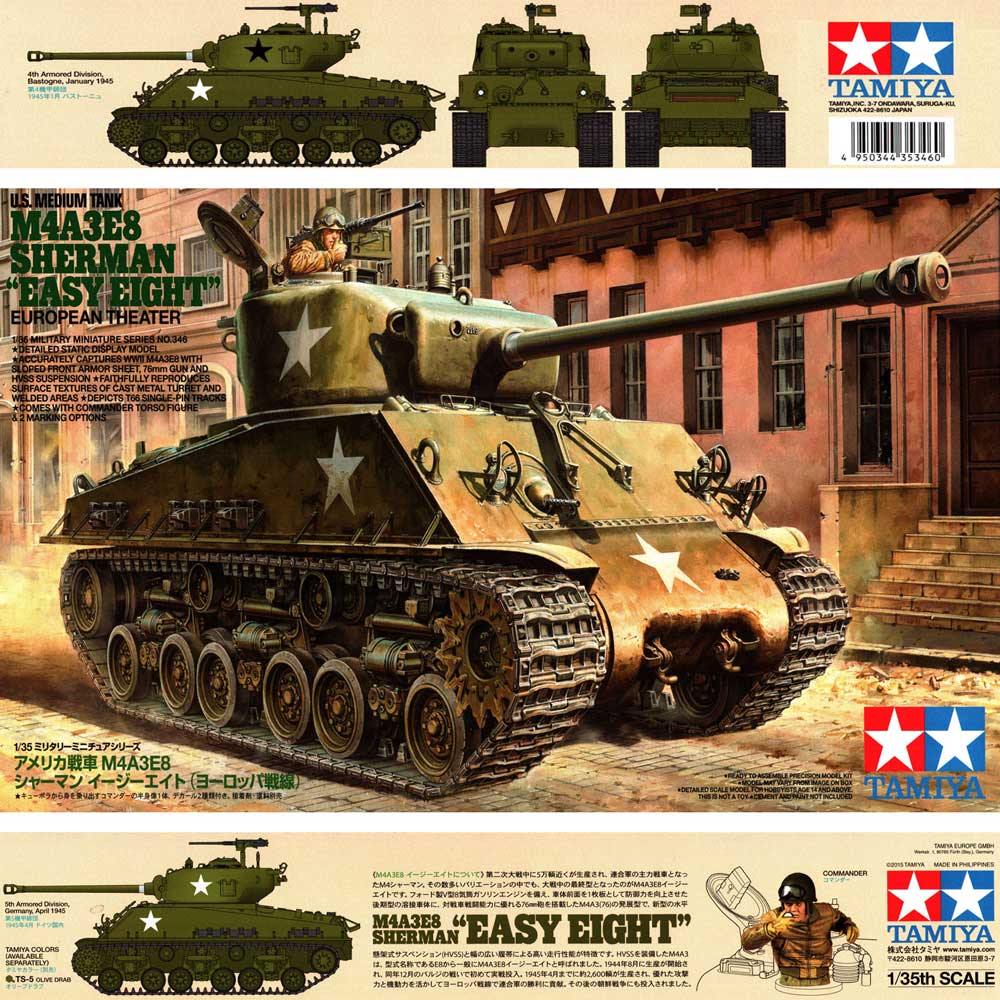 Tamiya 35346 U.S. MEdium Tank M4A3E8 Sherman "Easy Eight"