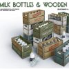 MiniArt 35573 Milk Bottle & Wooden Crates
