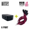 GSW Led Splitter Hub A 6 Porte + 6 Cavi Di Collegamento Rapido