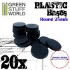 GSW Basi Plastica - Tonde 25mm Nero