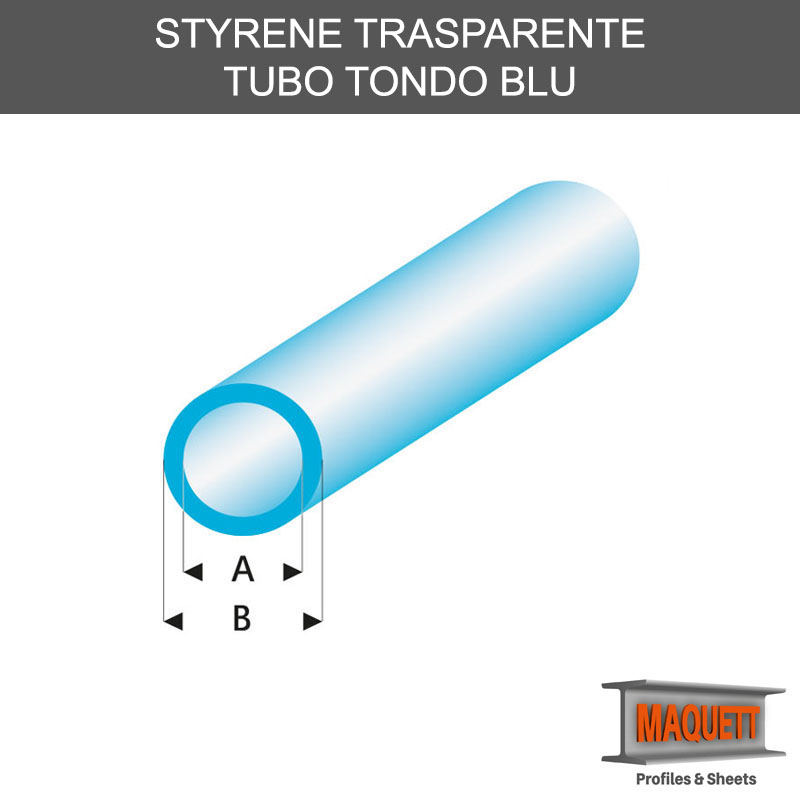 Maquette 429-59/3 (5x6) Tubo Tondo Blu Trasparente