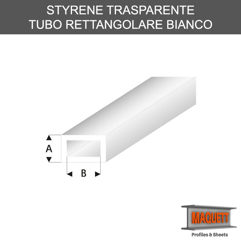 Maquette 439-55/3 (3x6) Tubo Rettangolare Bianco Trasparente