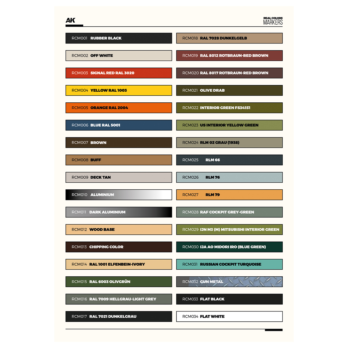 AK RCM150 Special Box Real Colors Markers - 34 Units